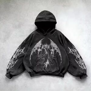 Black Graphic Hoodie